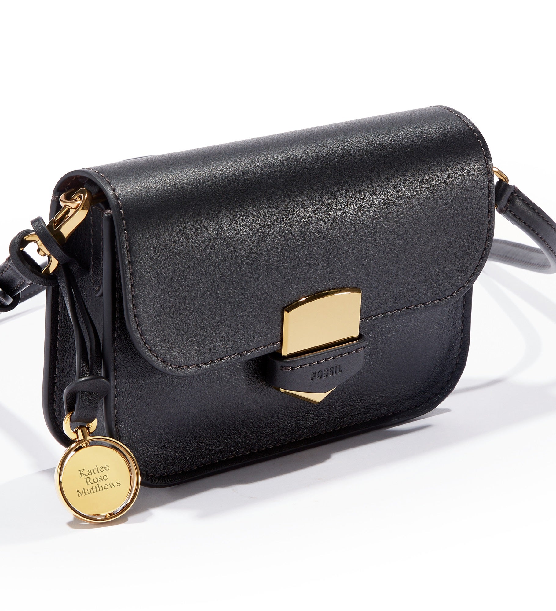 Engraved Fossil Lennox Crossbody 