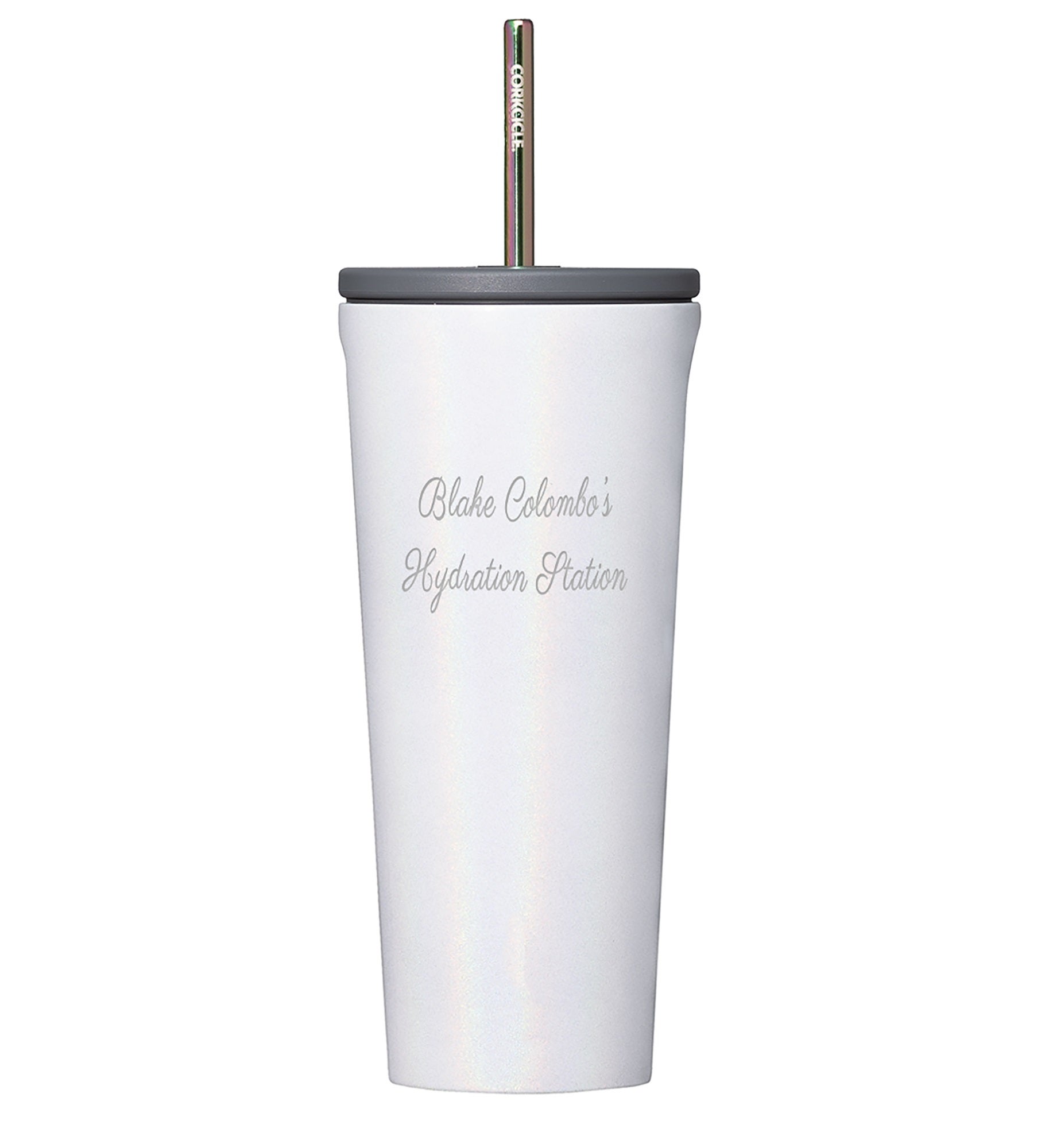 Engraved Corkcicle 24oz Cold Cup with Straw in Unicorn Magic
