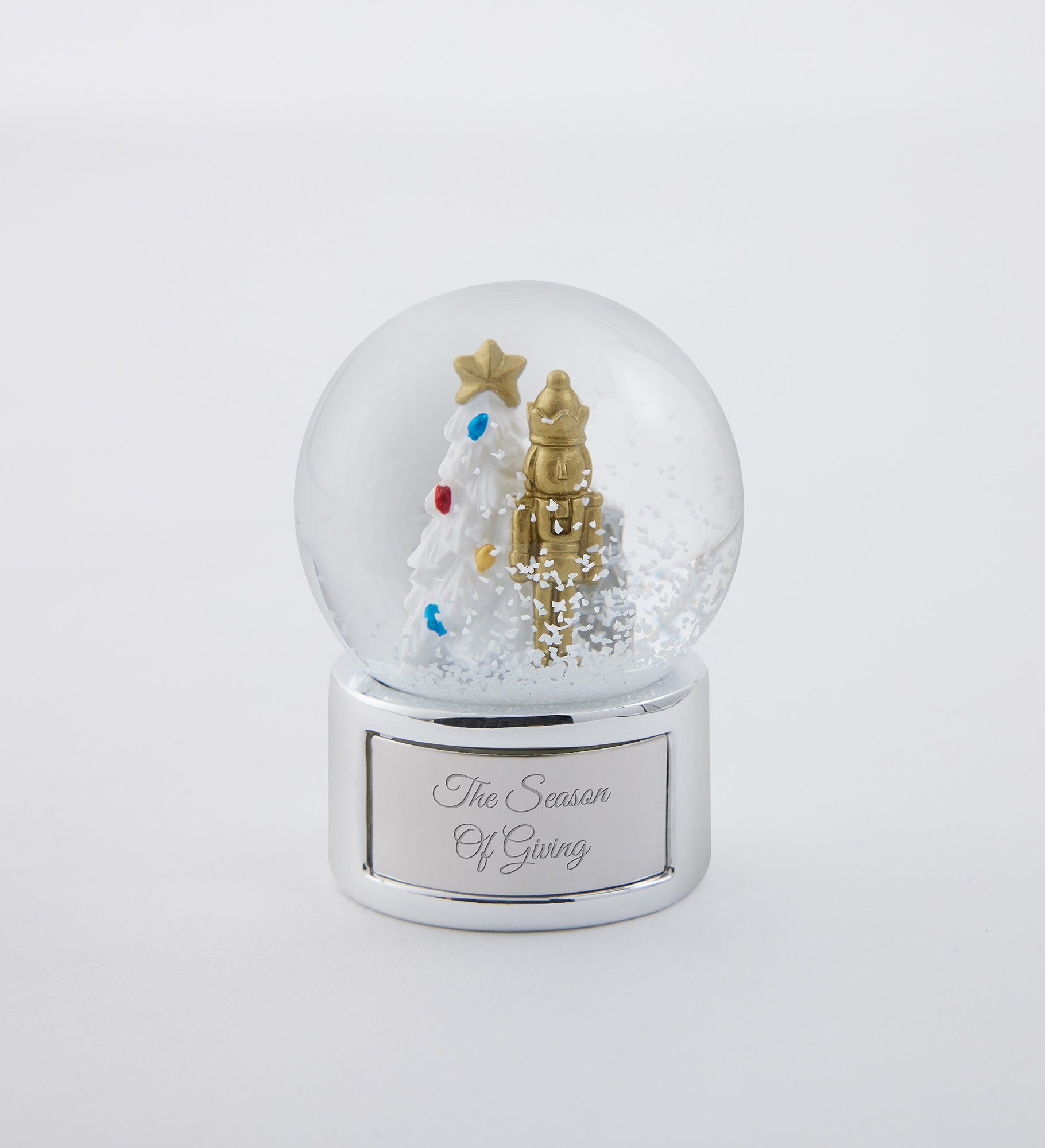Engraved Nutcracker Mini Snow Globe