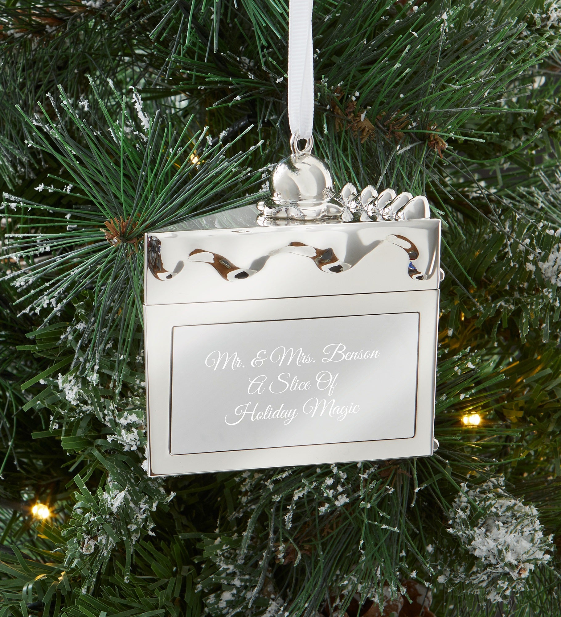 Kittenish Engraved Cake Slice Ornament