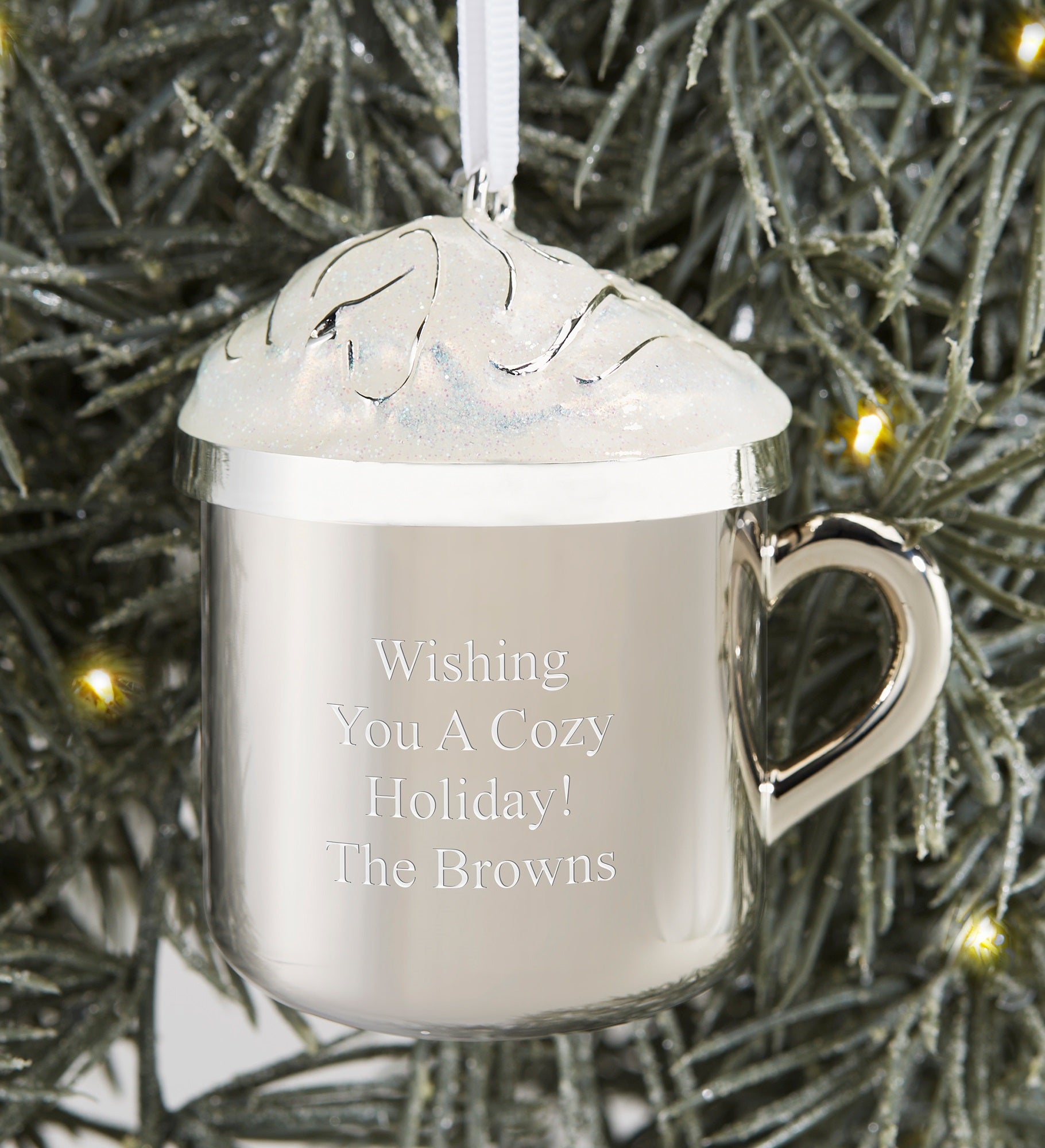 Kittenish Engraved Hot Cocoa Mug Ornament