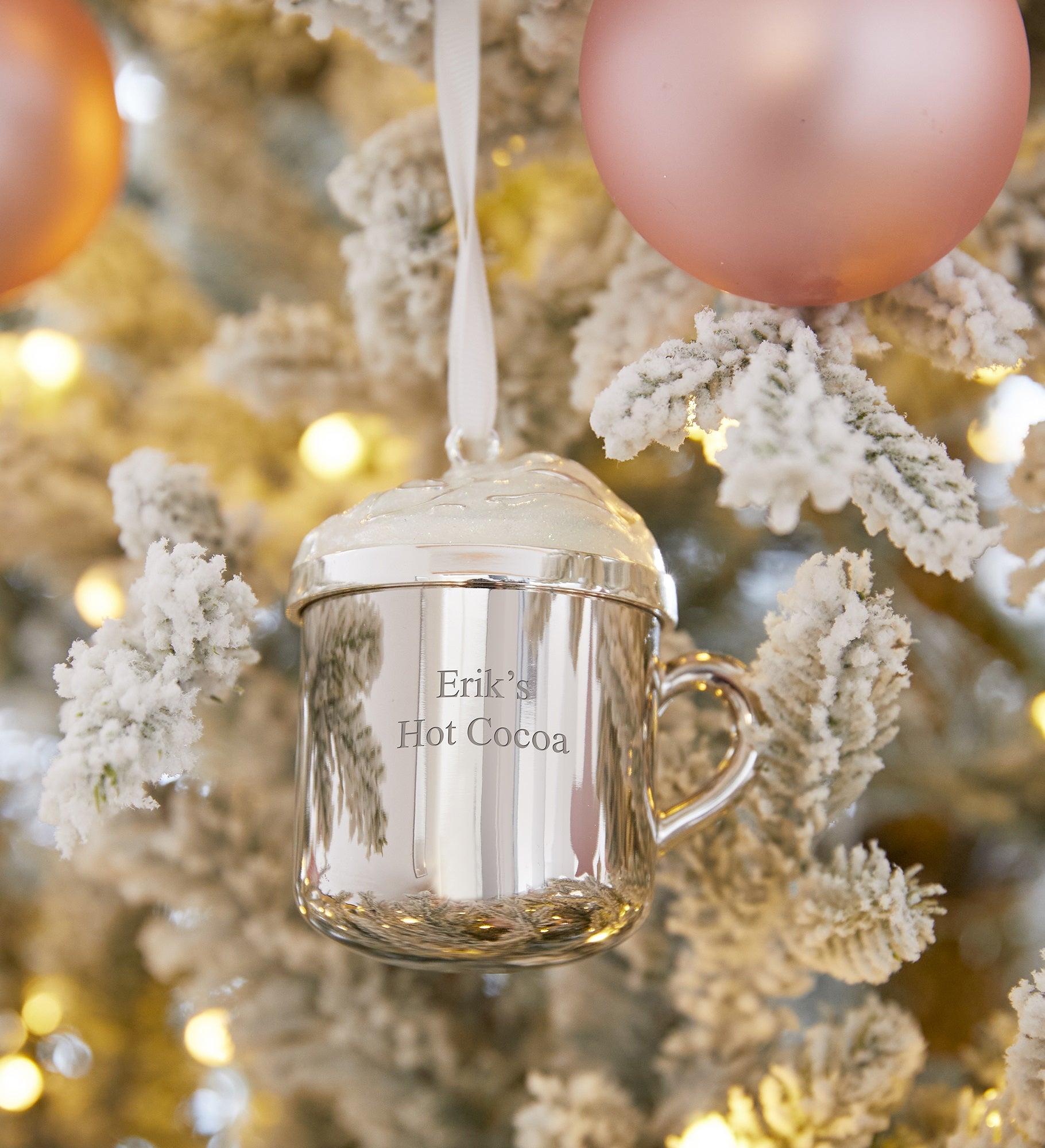 Kittenish Engraved Hot Cocoa Mug Ornament