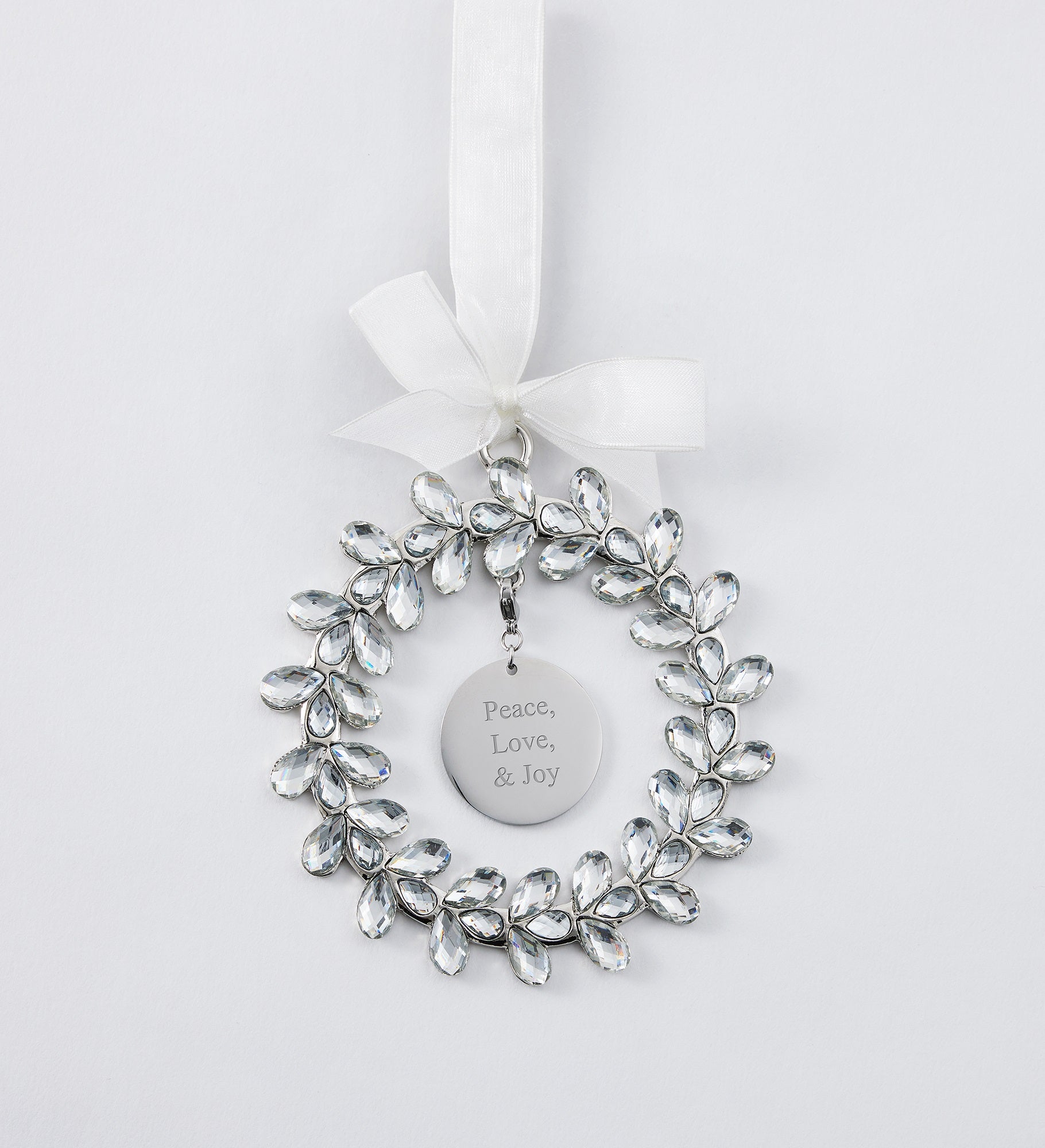 Engraved Jeweled Wreath Ornament