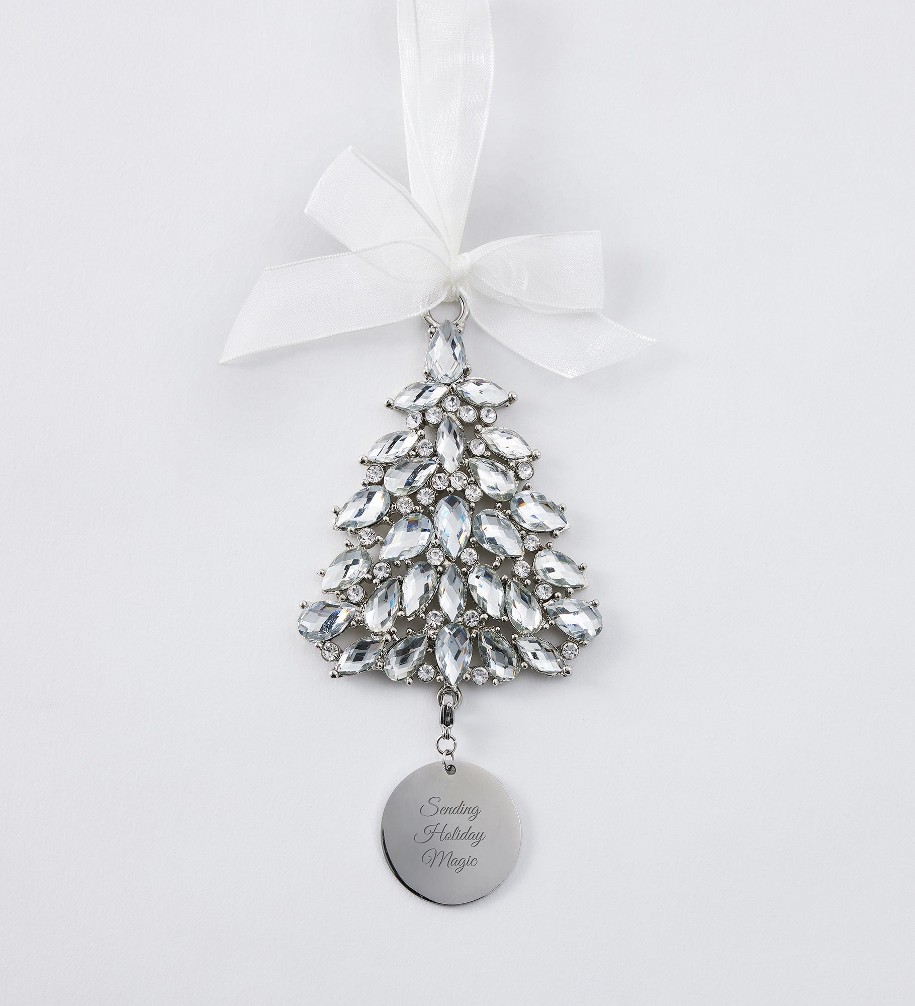 Engraved Jeweled Tree Ornament