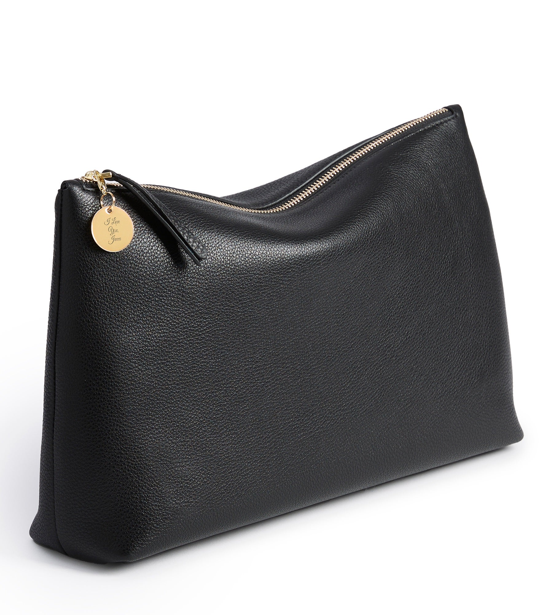 Engraved Vera Bradley Leather Large Pouch in Moonless Night