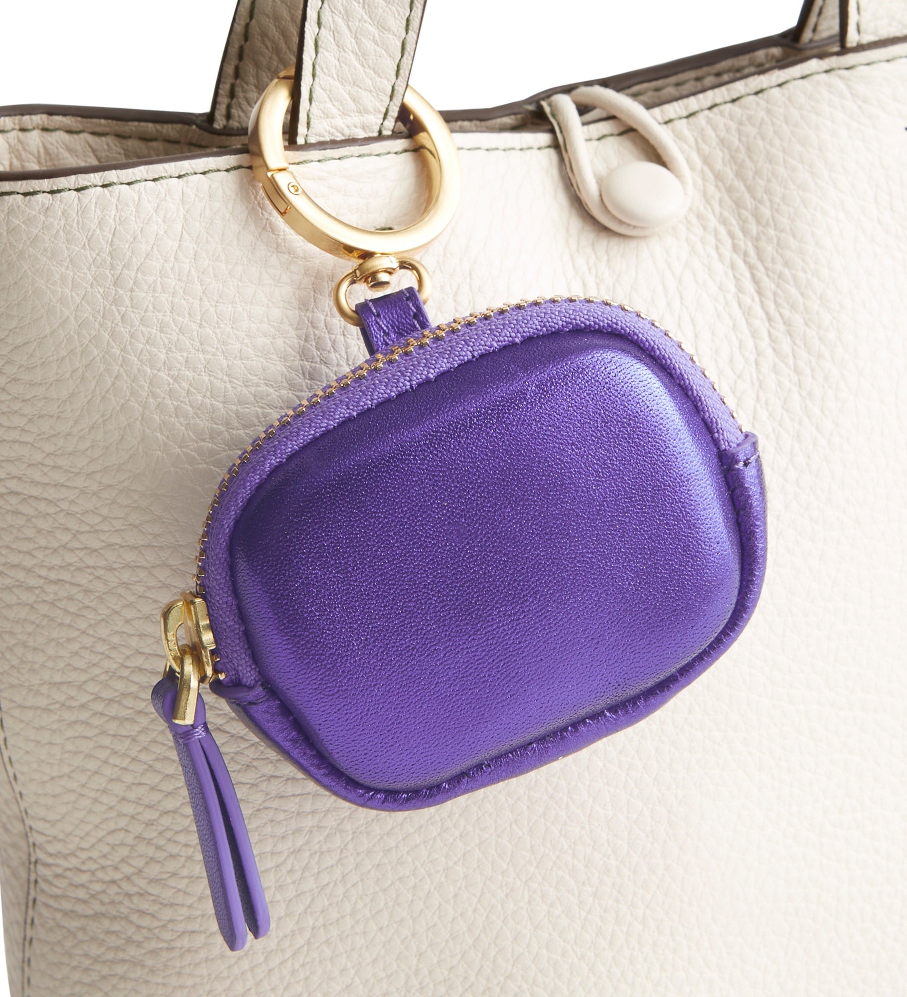 Vera Bradley Leather AirPods Bag Charm in Purple Metallic