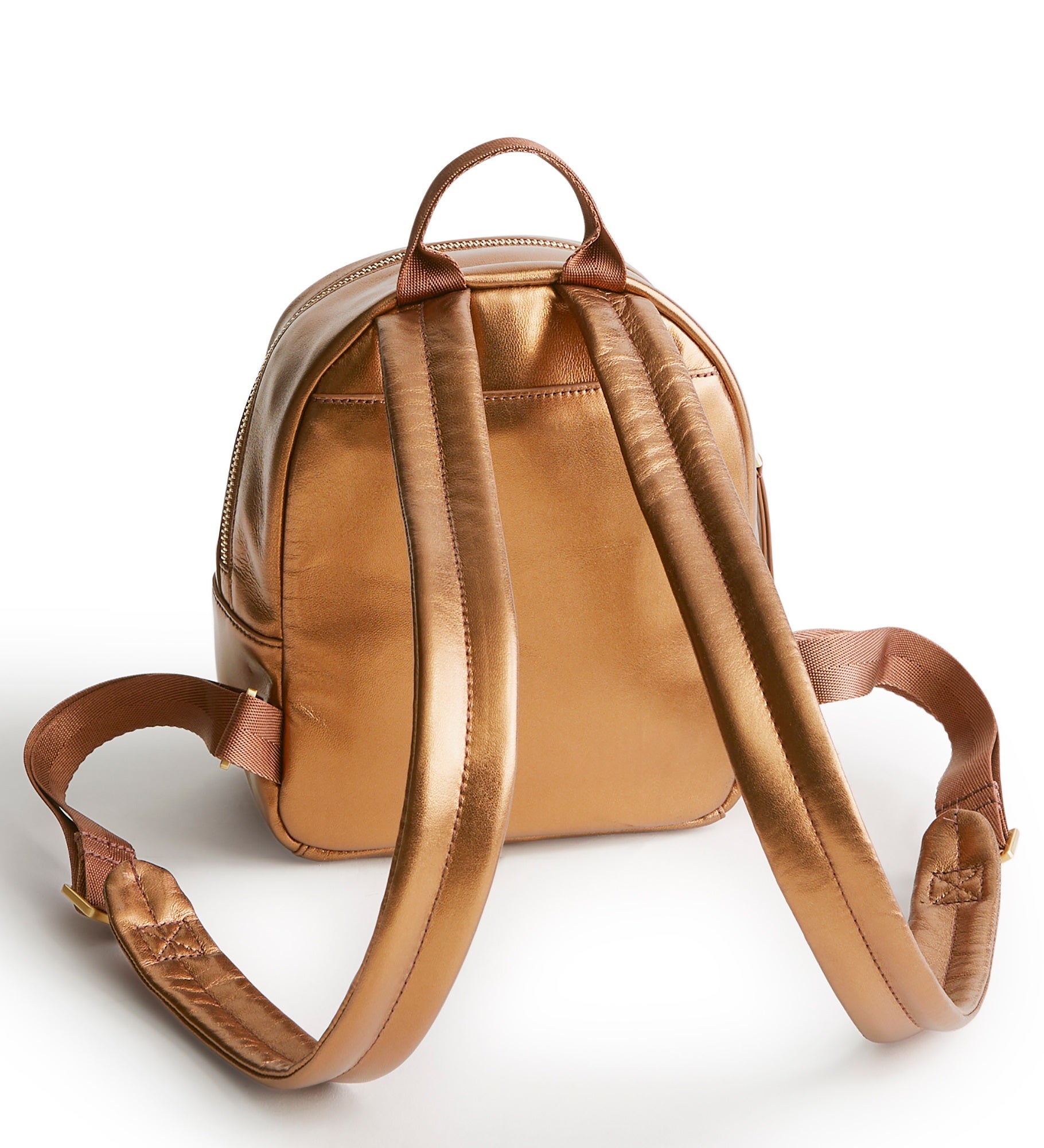 Engraved Vera Bradley Leather Mini Backpack in Bronze Metallic