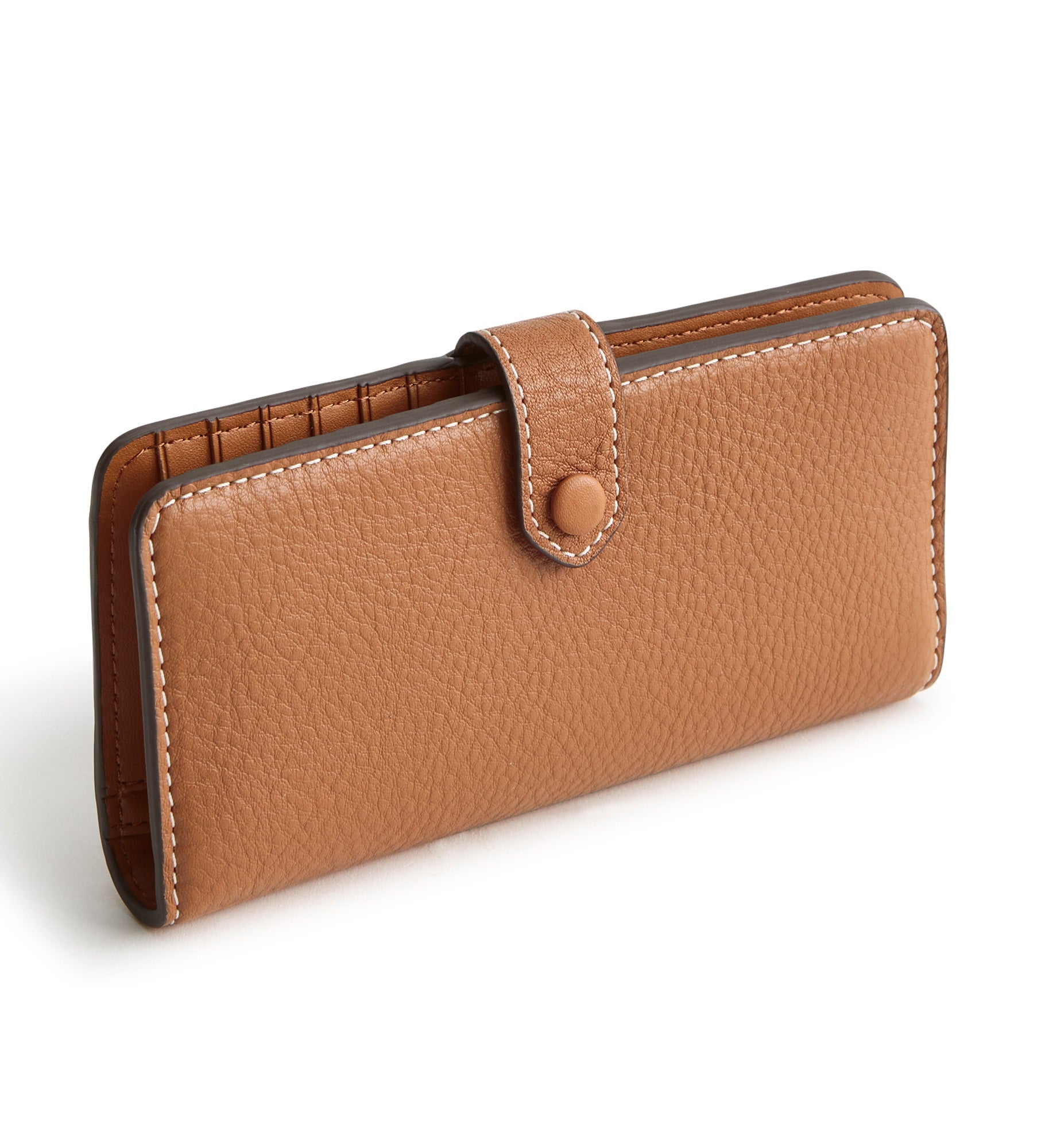 Vera Bradley Leather Tab Wallet in Roasted Pecan