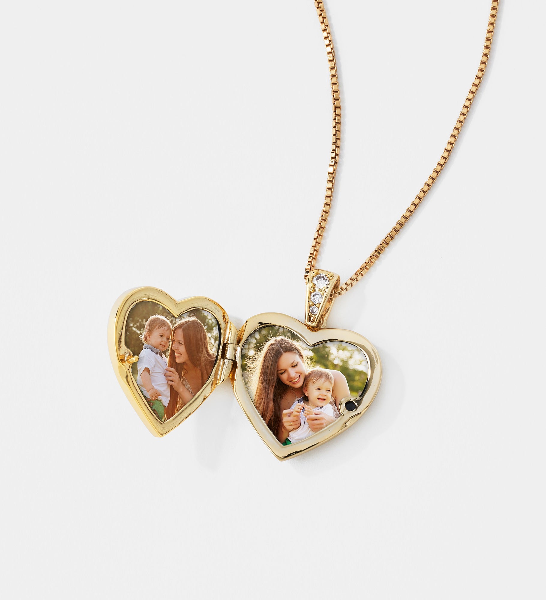 Kittenish Engraved Gold Plated Pave Heart Locket
