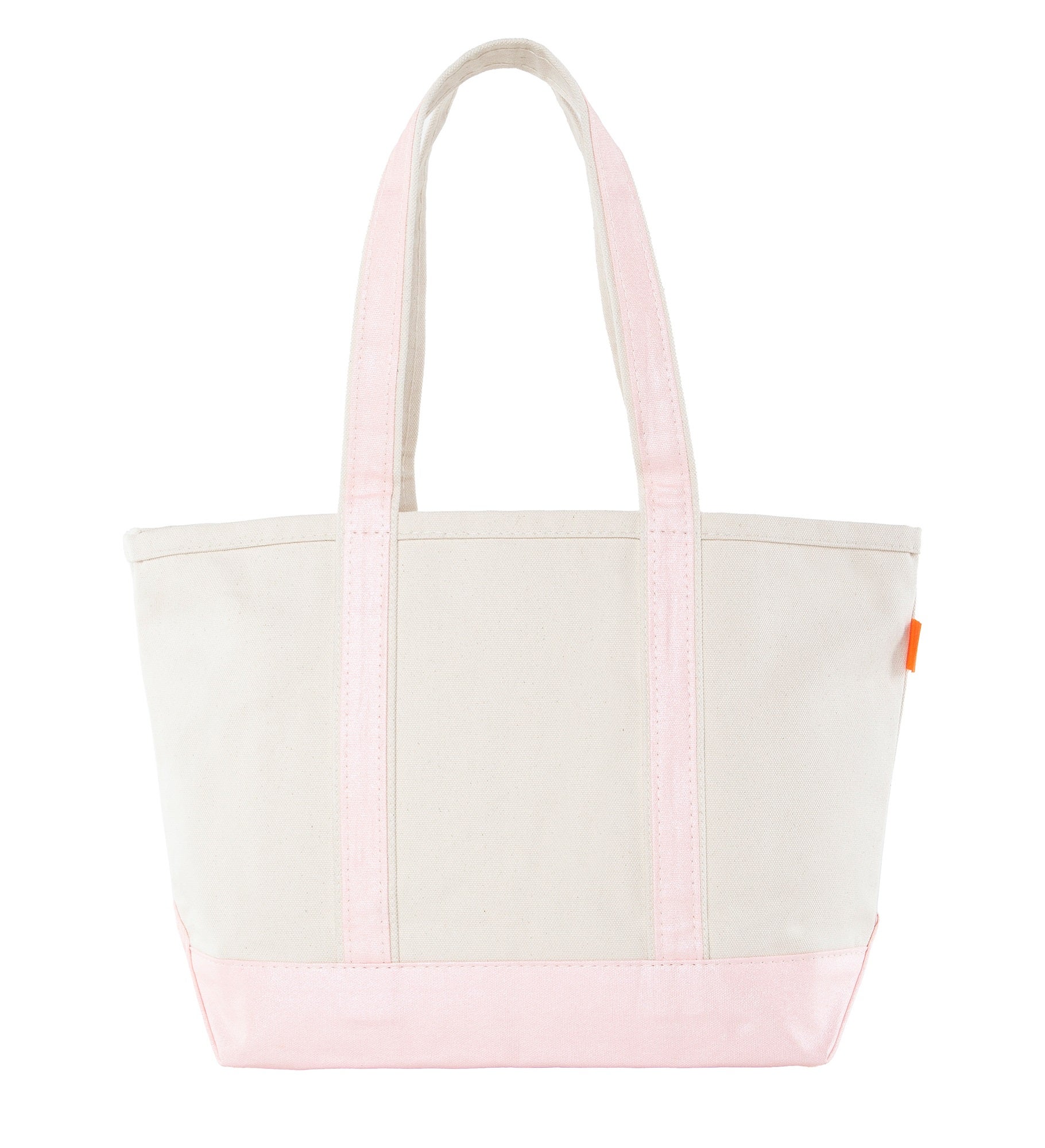 Kittenish Embroidered Pink Metallic Tote   Side Text