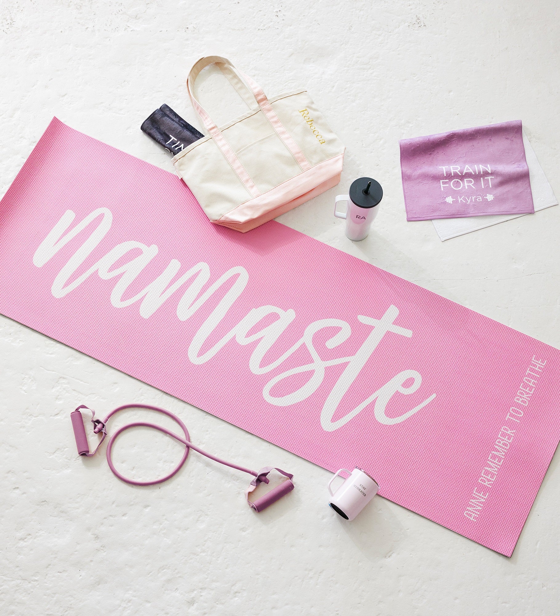 Kittenish Embroidered Pink Metallic Tote   Side Text