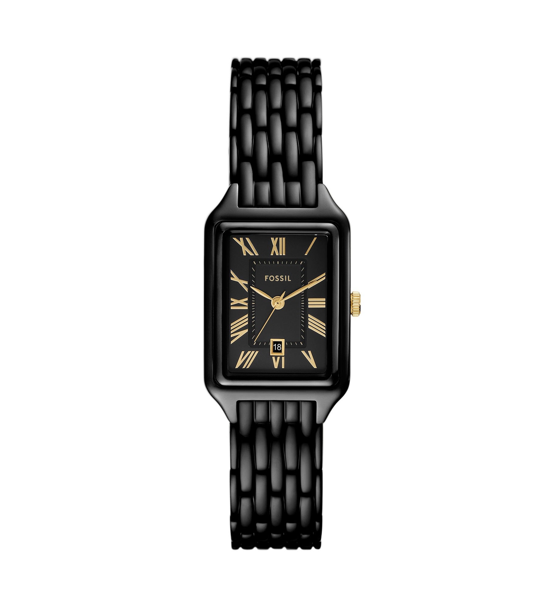 Engraved Fossil Raquel Black Watch MM