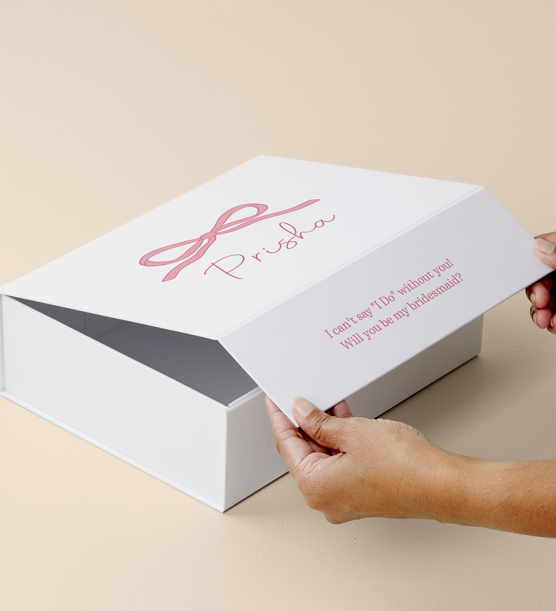 Kittenish Personalized Pink Bow Gift Box