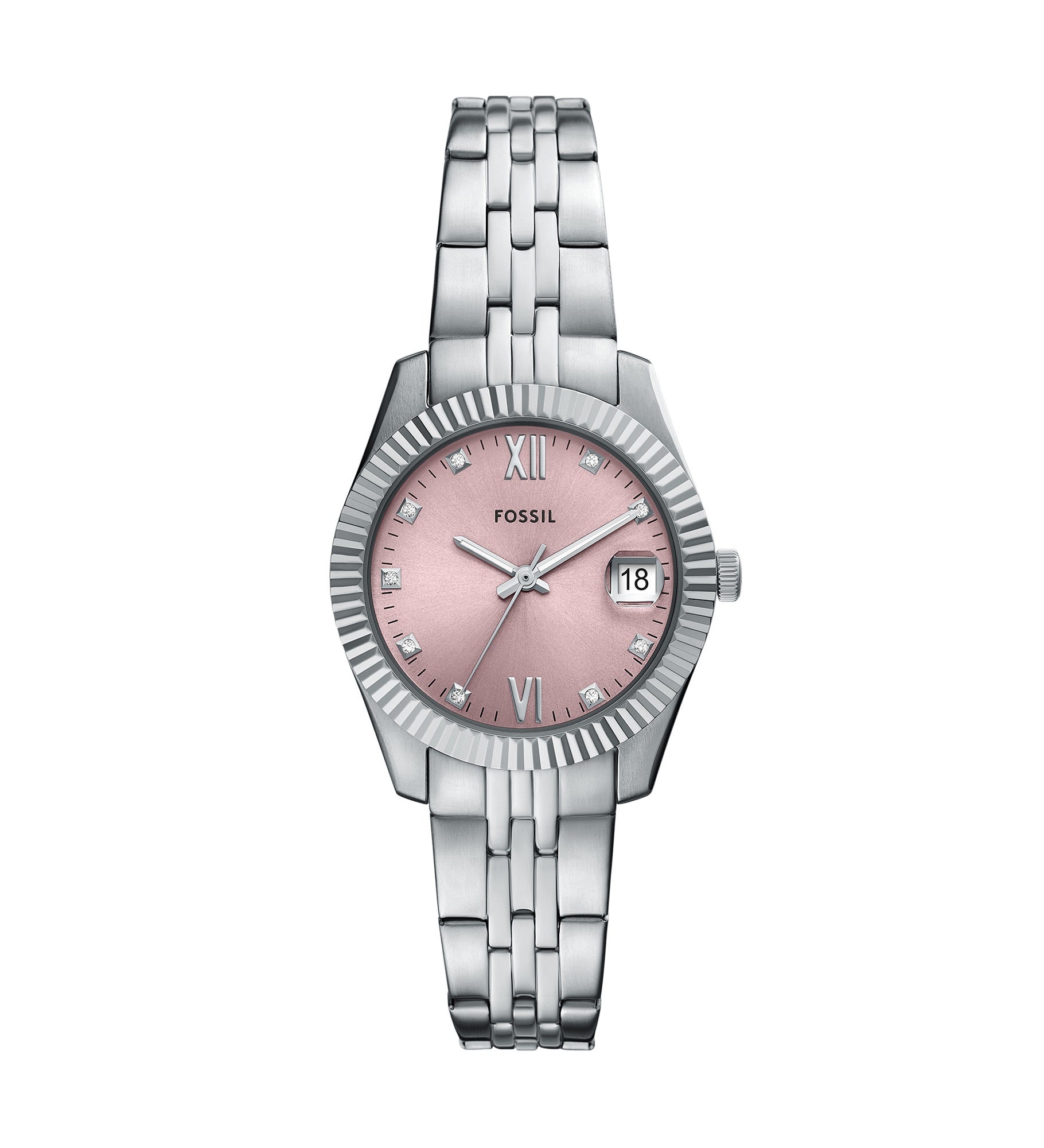 Fossil Scarlette Silver and Pink Watch