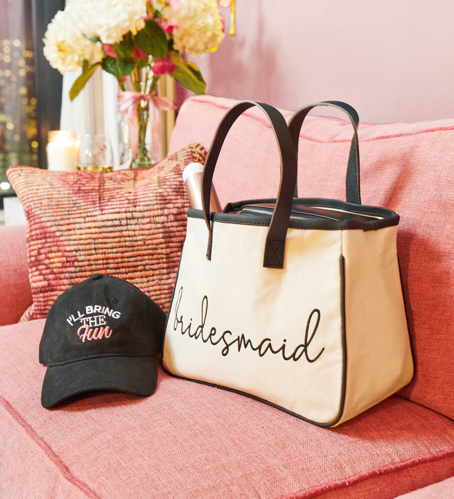 Kittenish Bridesmaid Mini Canvas and Leather Tote