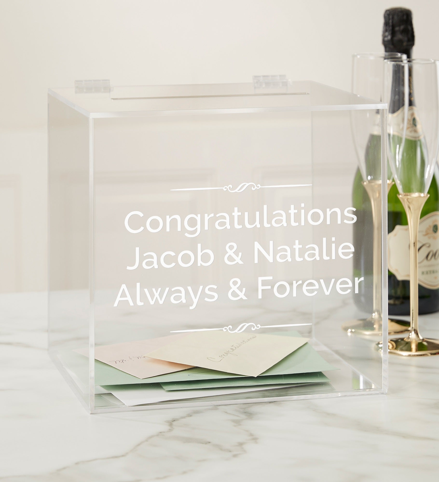 Kittenish Write Your Own Engraved Acrylic Card Box