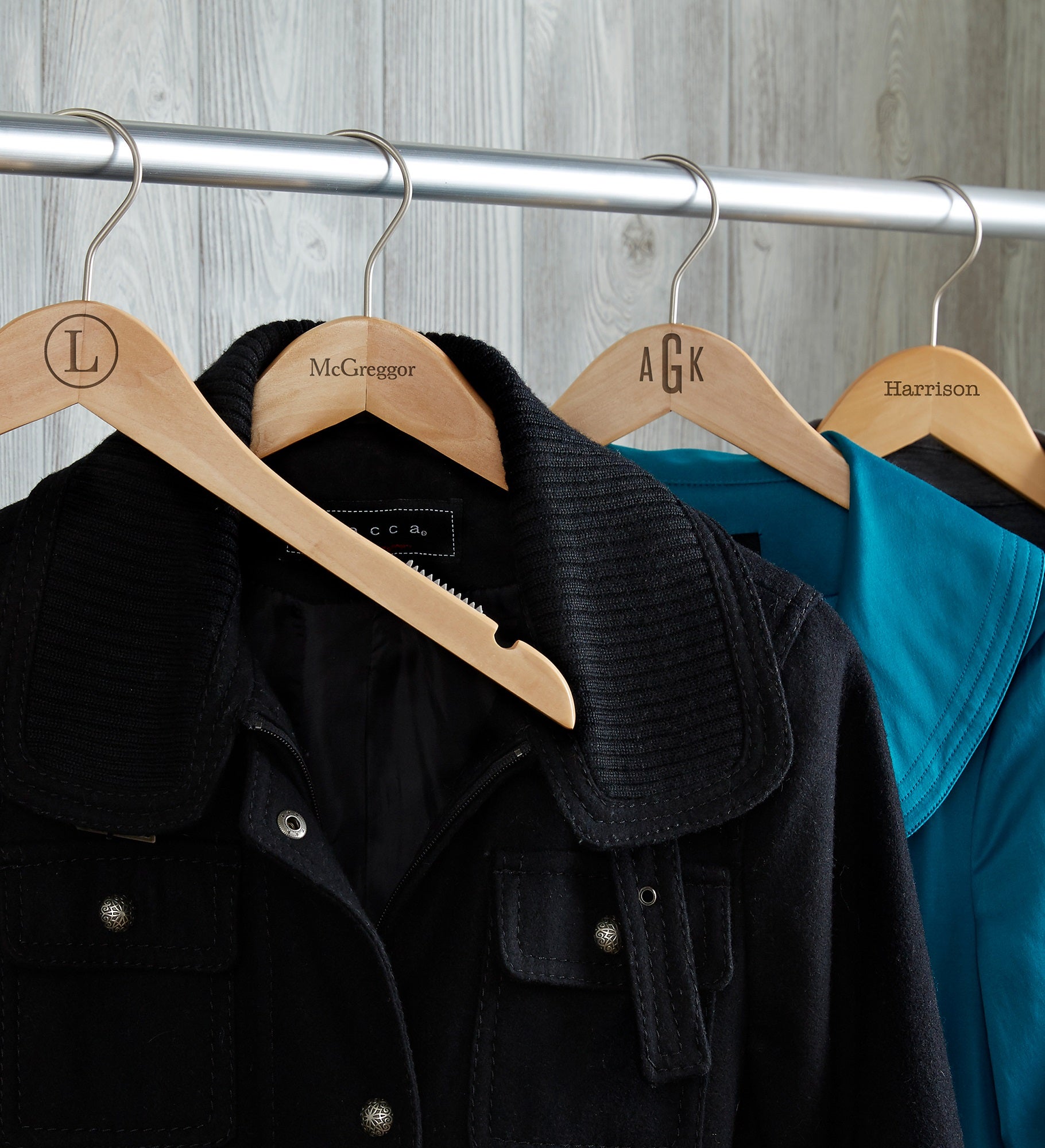 Kittenish Engraved Wood Closet Hanger