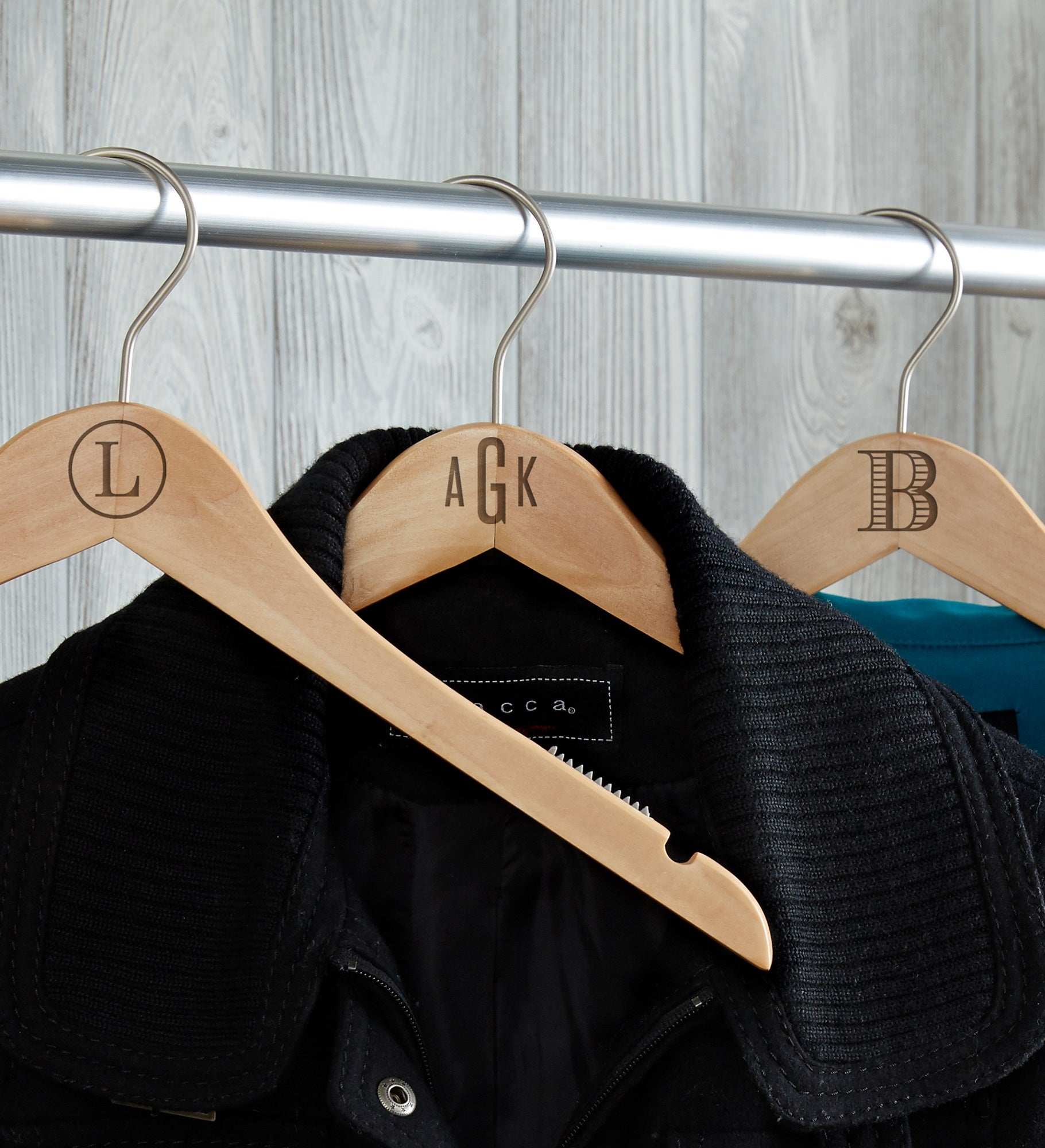 Kittenish Engraved Wood Closet Hanger