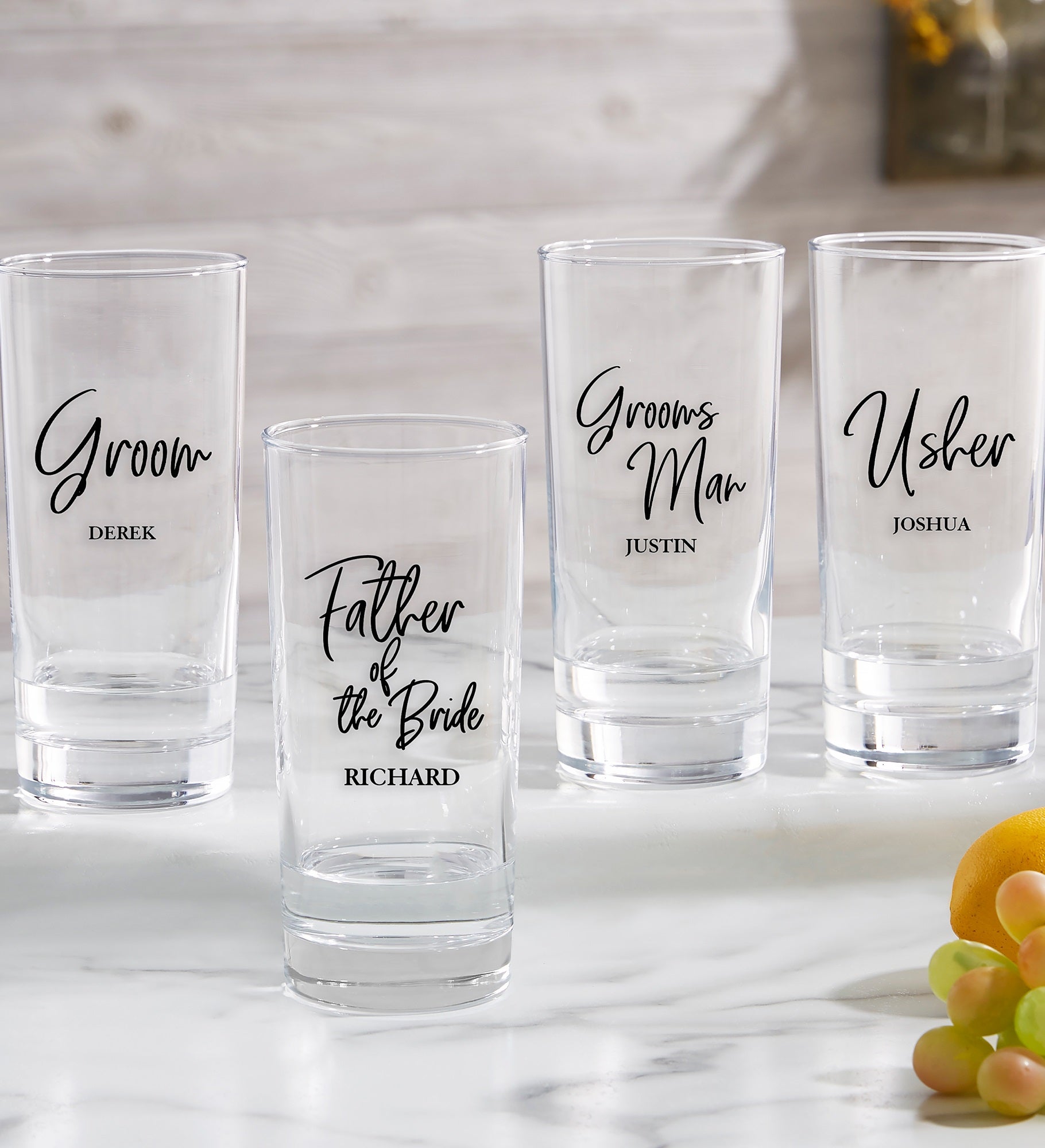 Kittenish Wedding Party Personalized Drinking Glasses