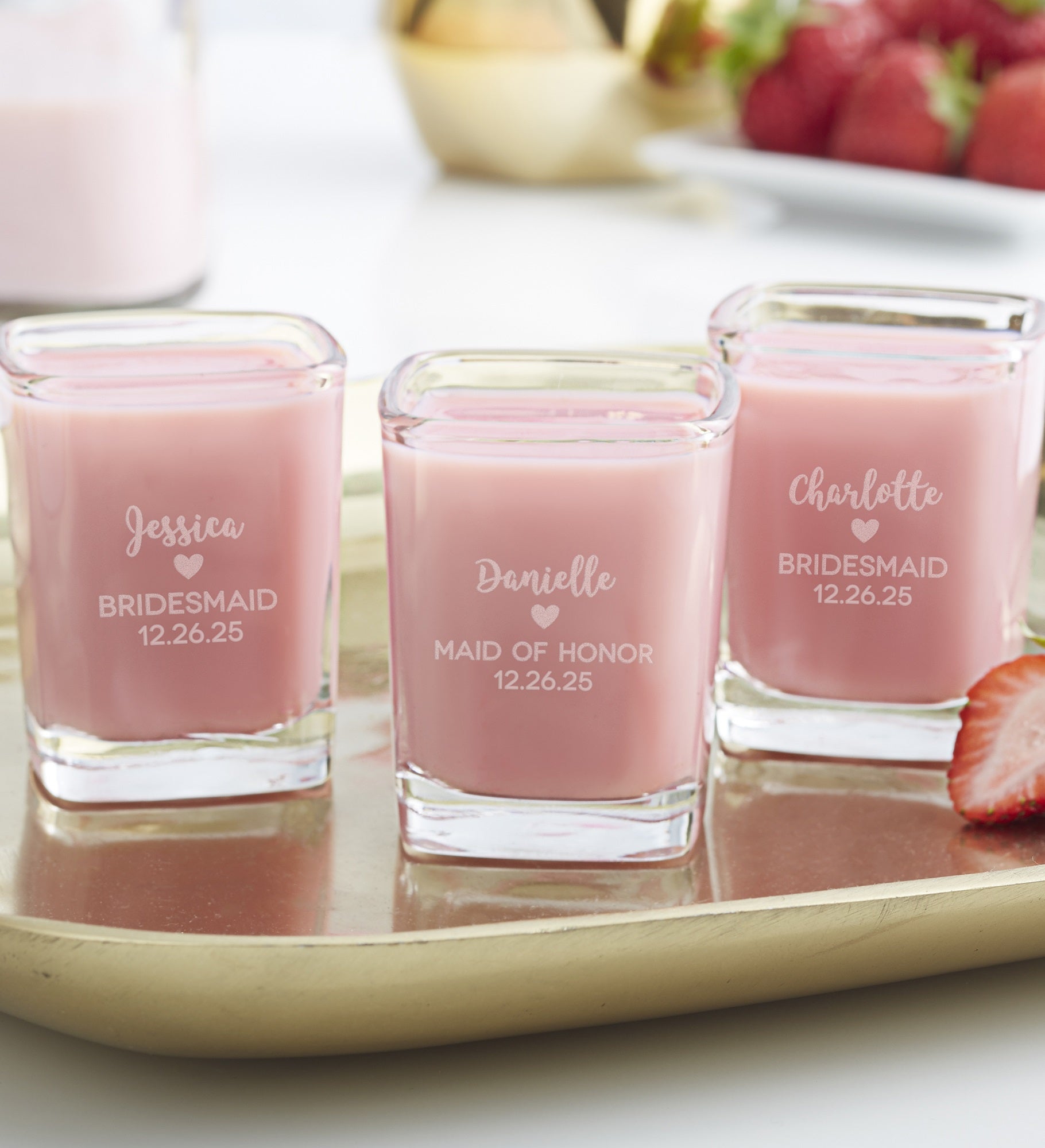 Kittenish Bridal Party Personalized Shot Glass with Icons