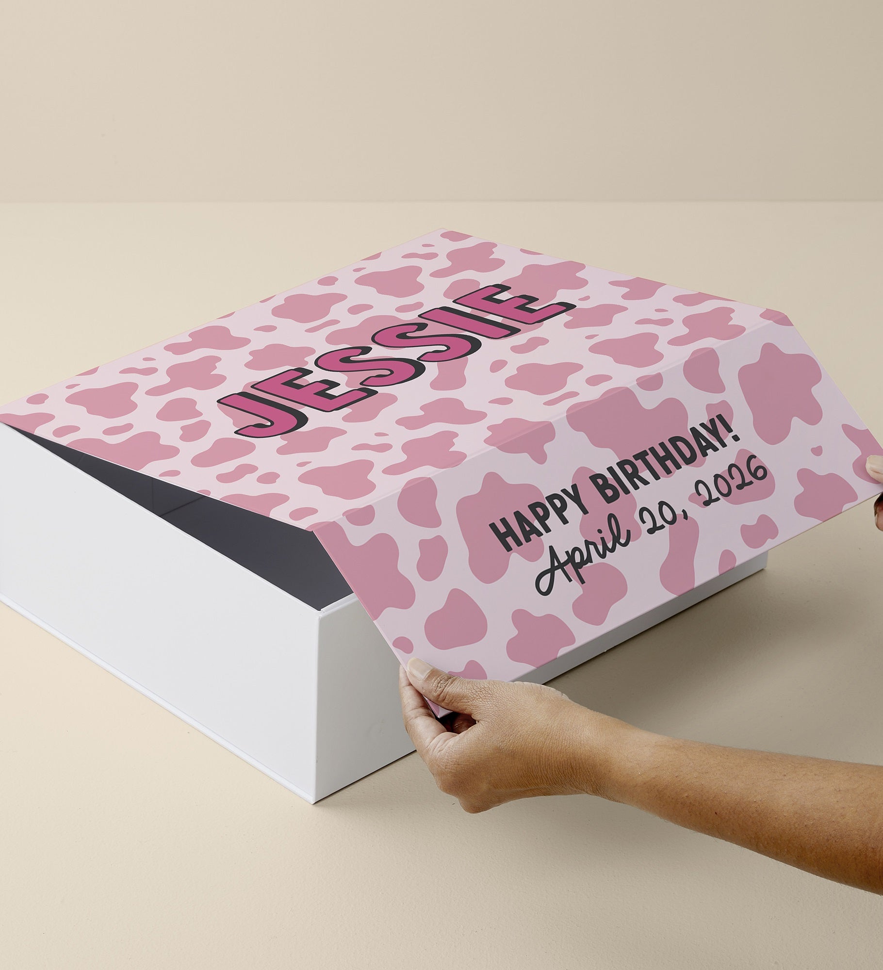 Kittenish Cowgirl Chic Personalized Keepsake Box in Dark Pink