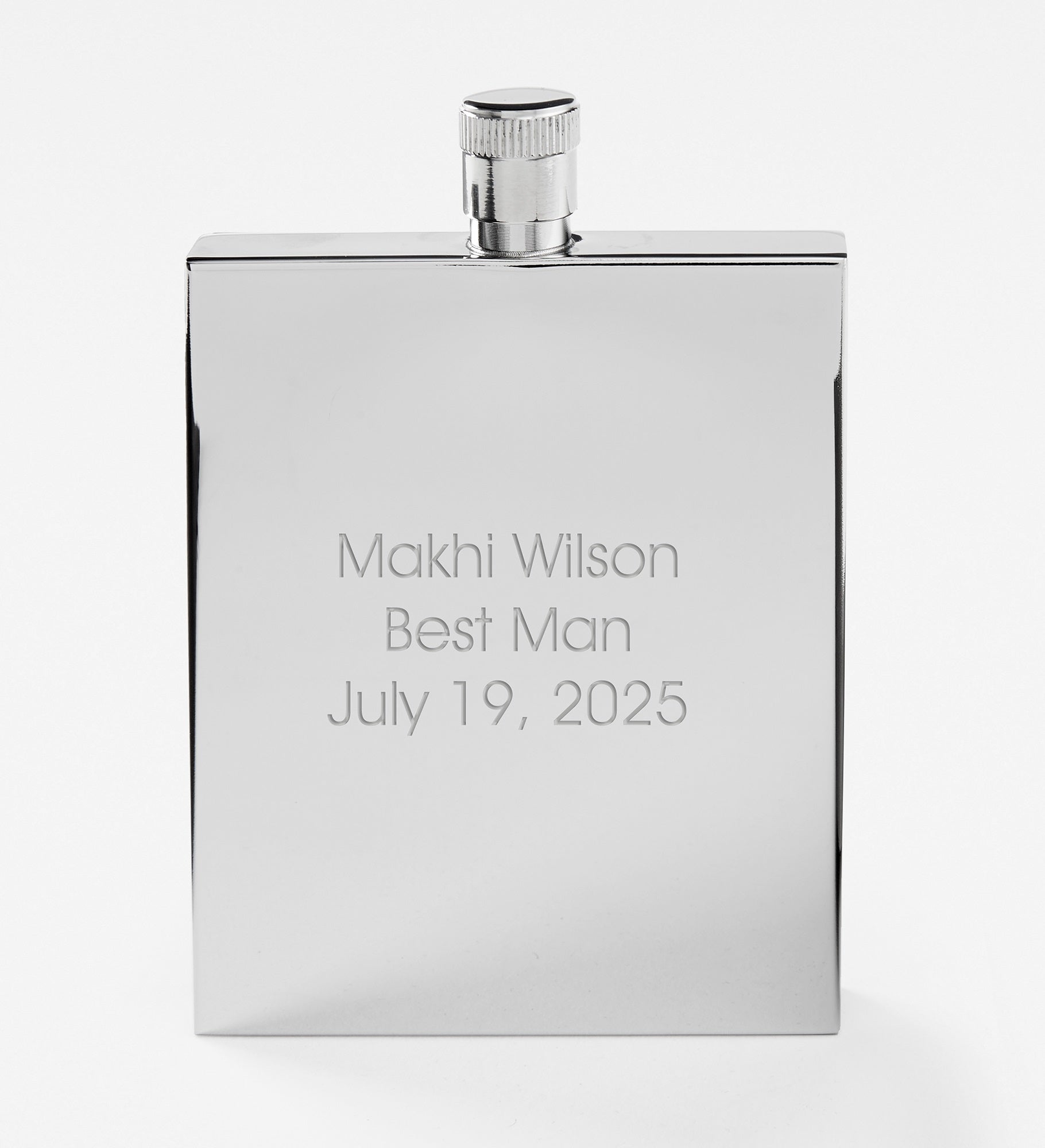 Kittenish Engraved Thin Rectangle Flask