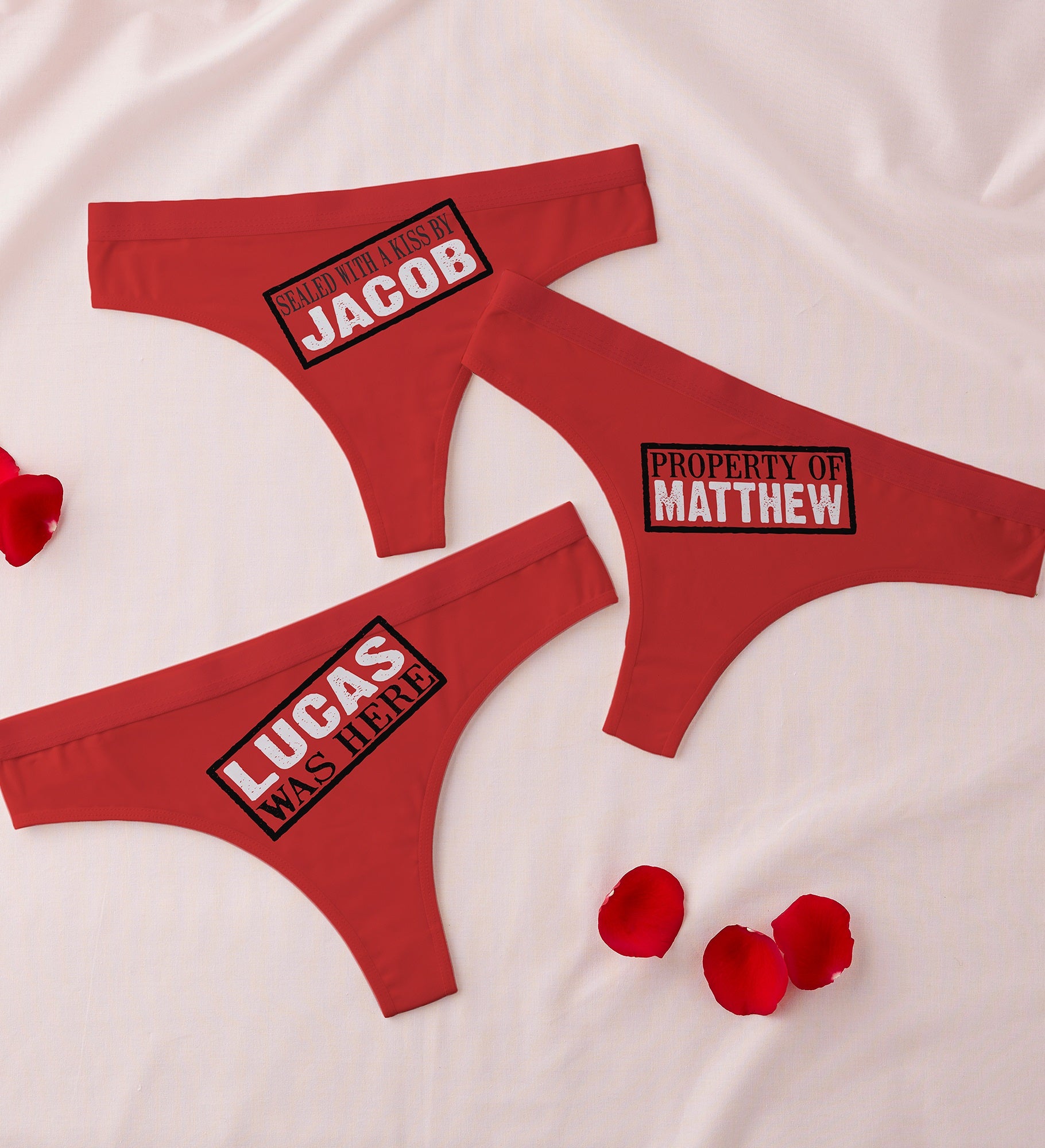 Kittenish Sealed With A Kiss Personalized Thong