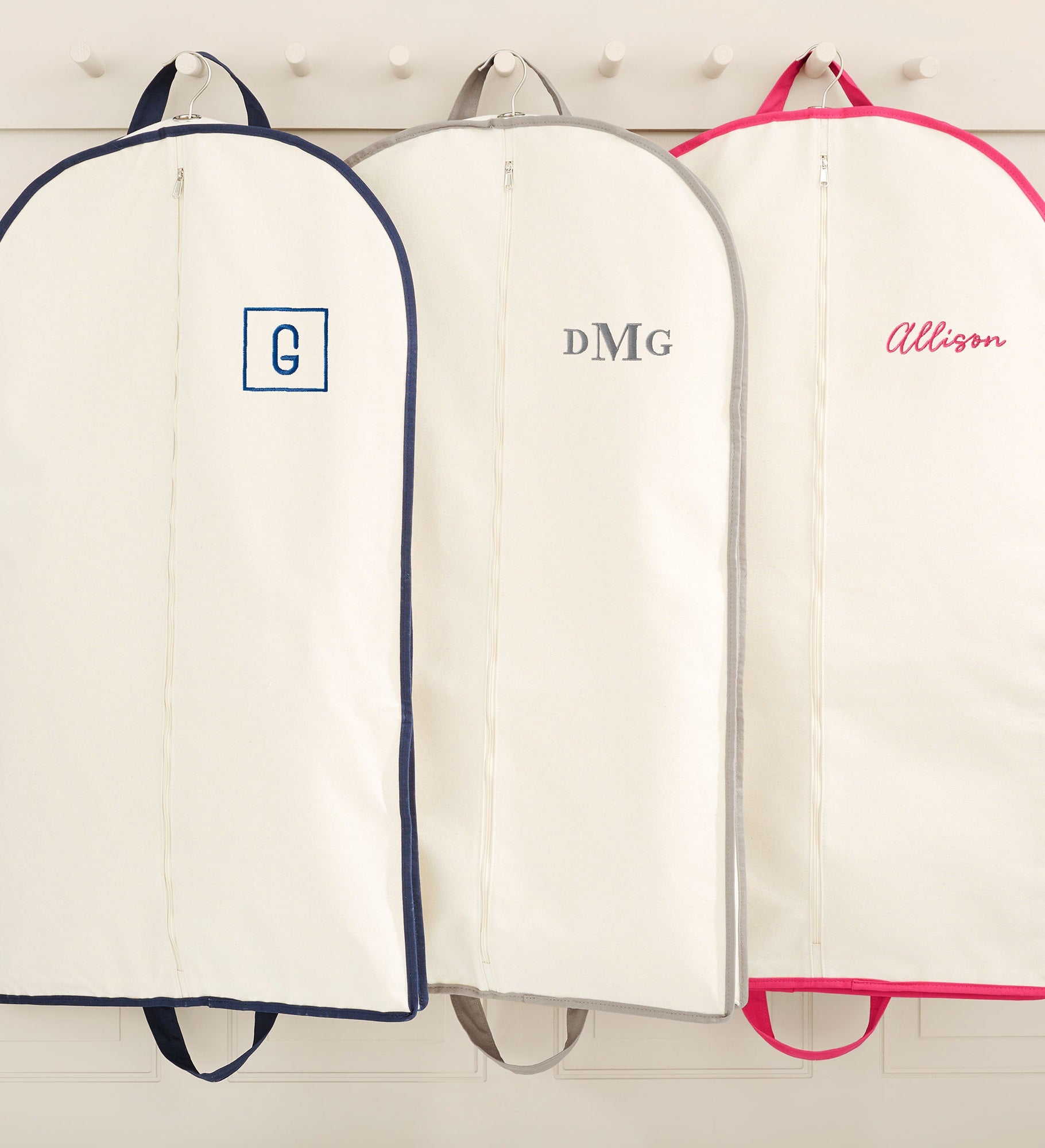 Kittenish Embroidered Canvas Garment Bag
