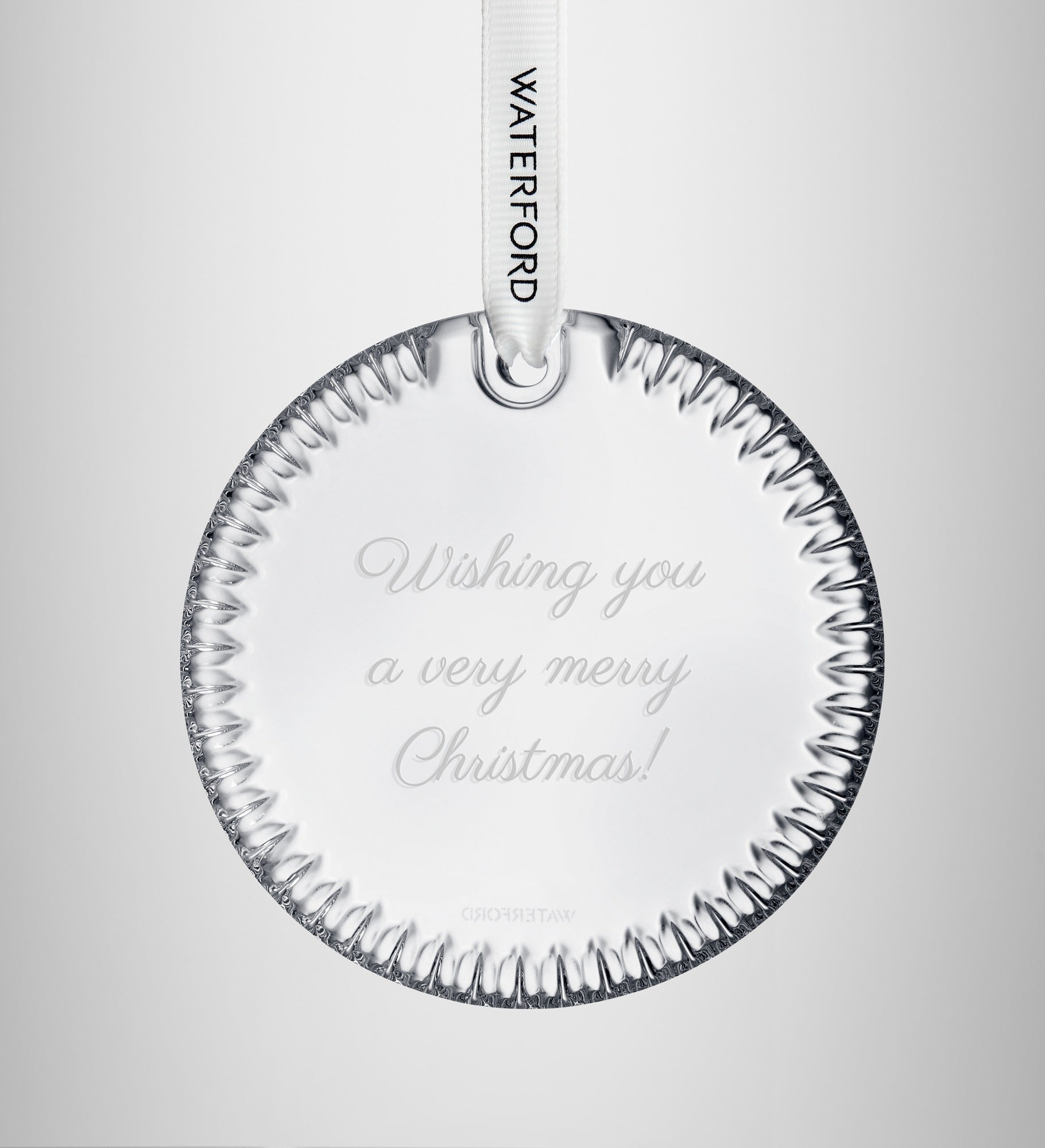 Etched Waterford Crystal Disc Ornament