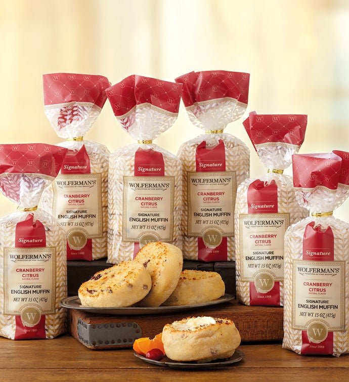 Cranberry Citrus SuperThick English Muffins   Packages