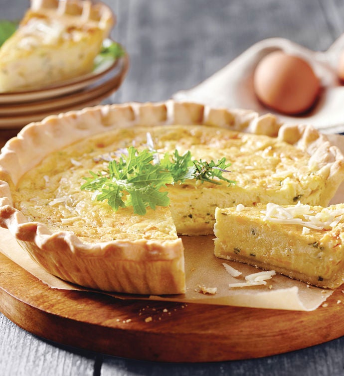 Triple Cheese and Caramelized Onion Quiche